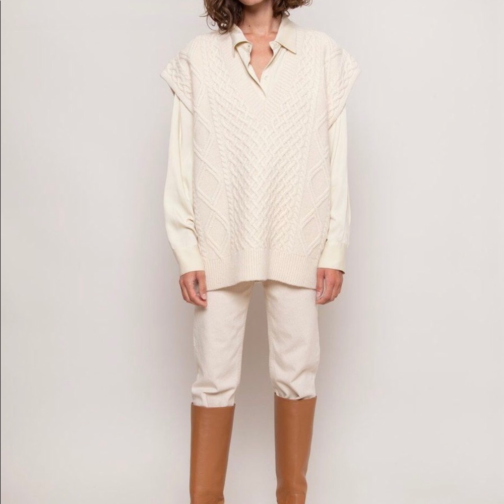 Frankie Shop Ecru Sweater Vest